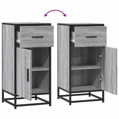 Dressoir 35,5x35x76 cm bewerkt hout en metaal grijs sonoma