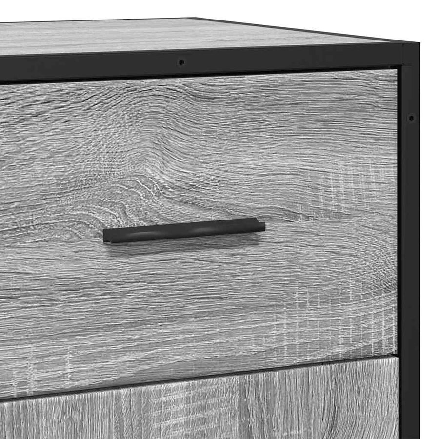 Dressoir 35,5x35x76 cm bewerkt hout en metaal grijs sonoma