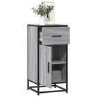 Dressoir 35,5x35x76 cm bewerkt hout metaal grijs