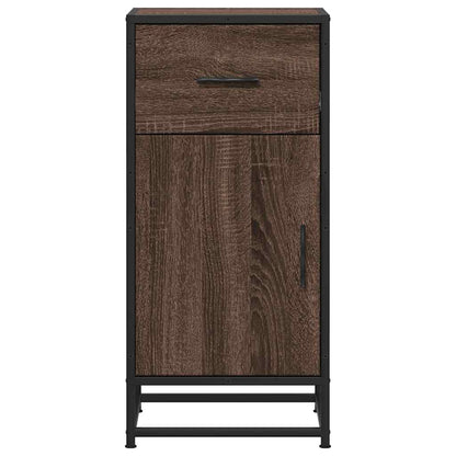 Dressoir 35,5x35x76 cm bewerkt hout en metaal bruin eikenkleur