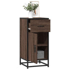 Sideboard 35.5x35x76 cm engineered wood and metal brown oak colour