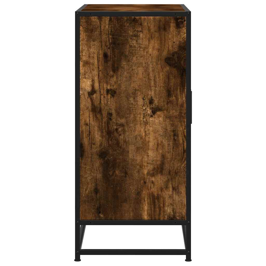 Dressoir 68x35x76 cm bewerkt hout en metaal gerookt eiken