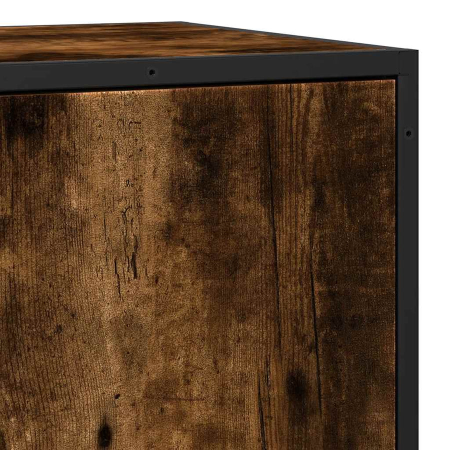 Dressoir 68x35x76 cm bewerkt hout en metaal gerookt eiken
