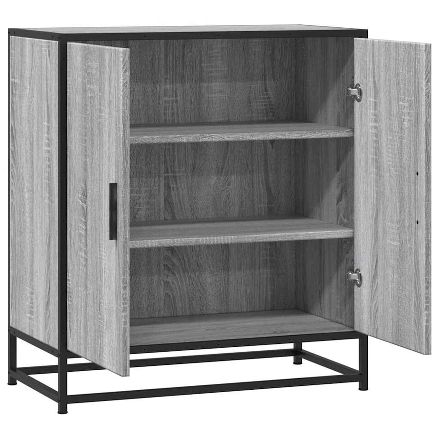Dressoir 68x35x76 cm bewerkt hout en metaal grijs sonoma