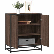 Sideboard 68x35x76 cm engineered wood and metal brown oak effect