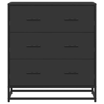 Dressoir 68x35x76 cm bewerkt hout en metaal zwart