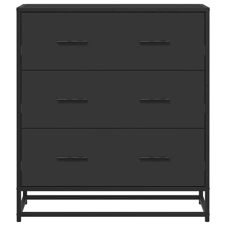 Dressoir 68x35x76 cm bewerkt hout en metaal zwart