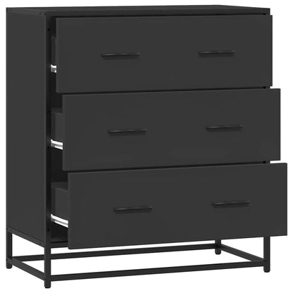 Dressoir 68x35x76 cm bewerkt hout en metaal zwart