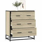 Sideboard 68x35x76 cm engineered wood and metal Sonoma oak colour