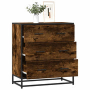 Dressoir 68x35x76 cm bewerkt hout metaal gerookt eiken