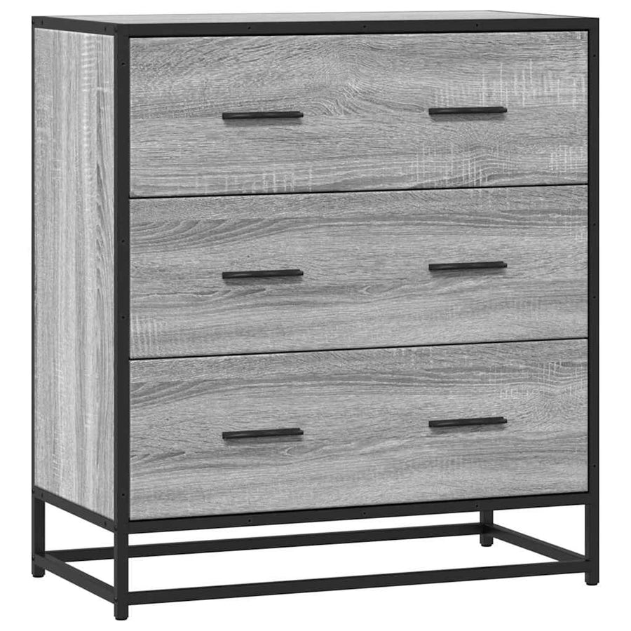 Dressoir 68x35x76 cm bewerkt hout en metaal grijs sonoma