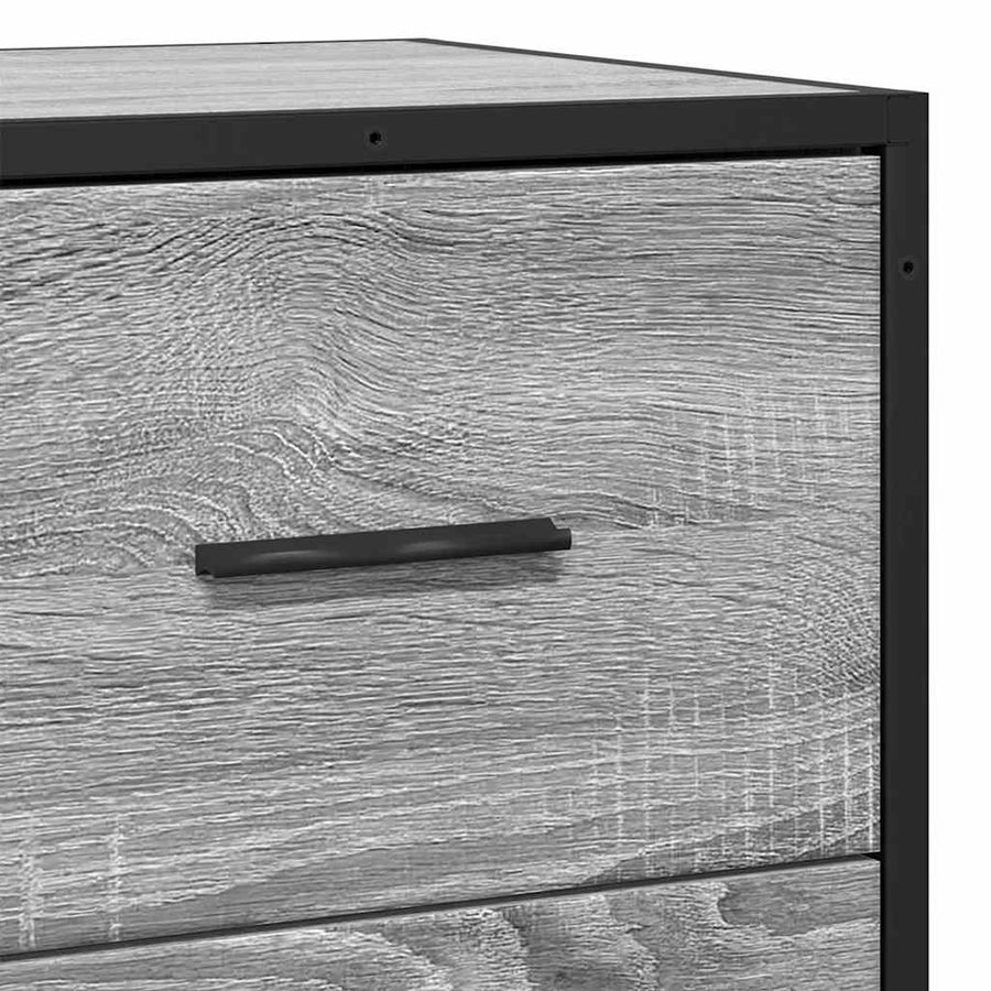 Dressoir 68x35x76 cm bewerkt hout en metaal grijs sonoma