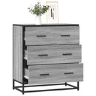 Sideboard 68x35x76 cm engineered wood and metal grey sonoma
