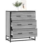Dressoir 68x35x76 cm bewerkt hout metaal grijs