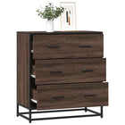 Sideboard 68x35x76 cm engineered wood and metal brown oak effect