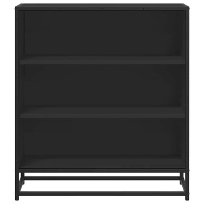 Dressoir 68x35x76 cm bewerkt hout en metaal zwart