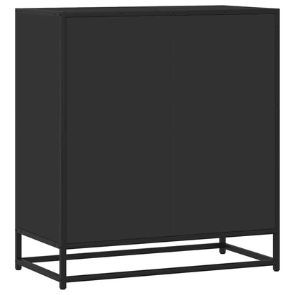 Dressoir 68x35x76 cm bewerkt hout en metaal zwart