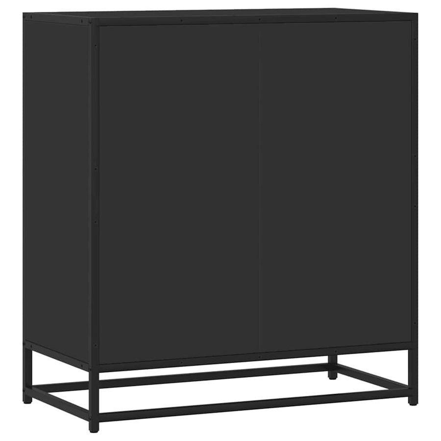 Dressoir 68x35x76 cm bewerkt hout en metaal zwart