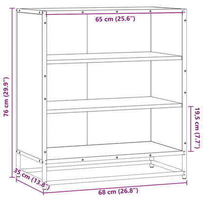 Dressoir 68x35x76 cm bewerkt hout en metaal zwart