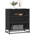 Sideboard 68x35x76 cm distressed wood and black metal
