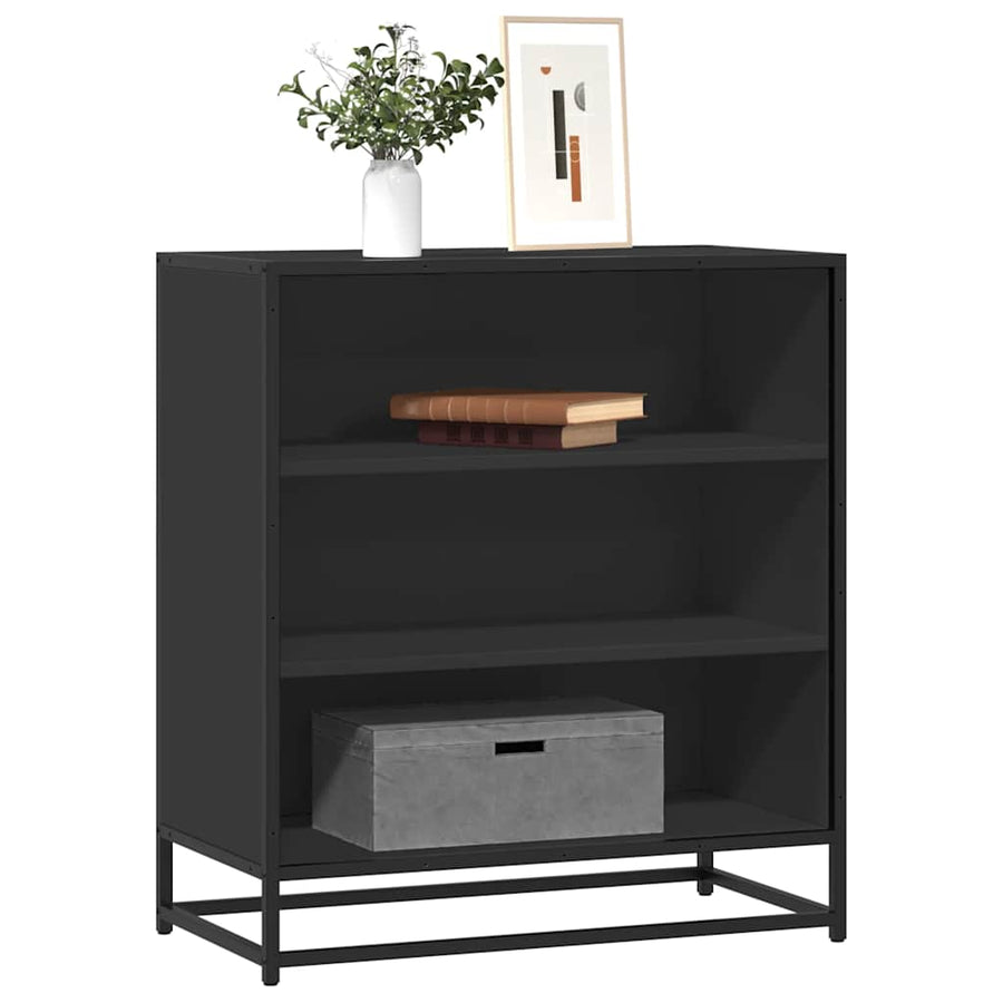 Dressoir 68x35x76 cm bewerkt hout en metaal zwart