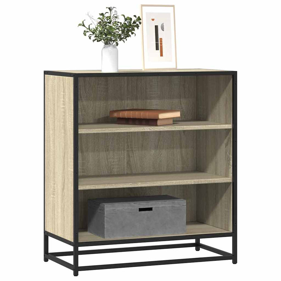 Dressoir 68x35x76 cm bewerkt hout en metaal sonoma eikenkleur