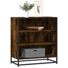 Sideboard 68x35x76 cm treated wood and metal smoked oak