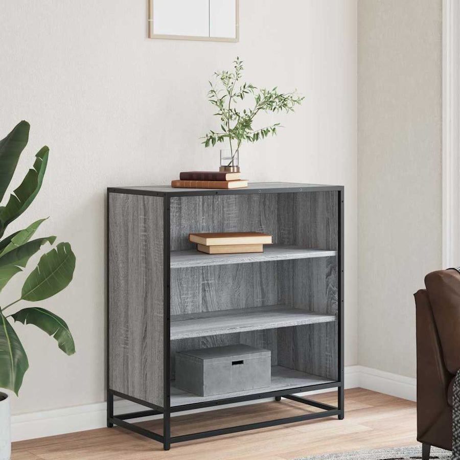 Dressoir 68x35x76 cm bewerkt hout en metaal grijs sonoma