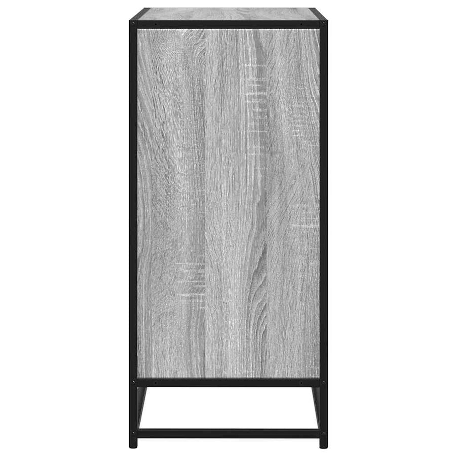 Dressoir 68x35x76 cm bewerkt hout en metaal grijs sonoma