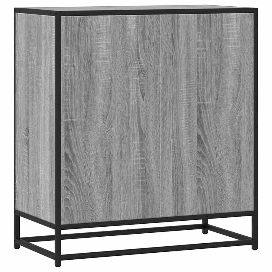 Dressoir 68x35x76 cm bewerkt hout en metaal grijs sonoma