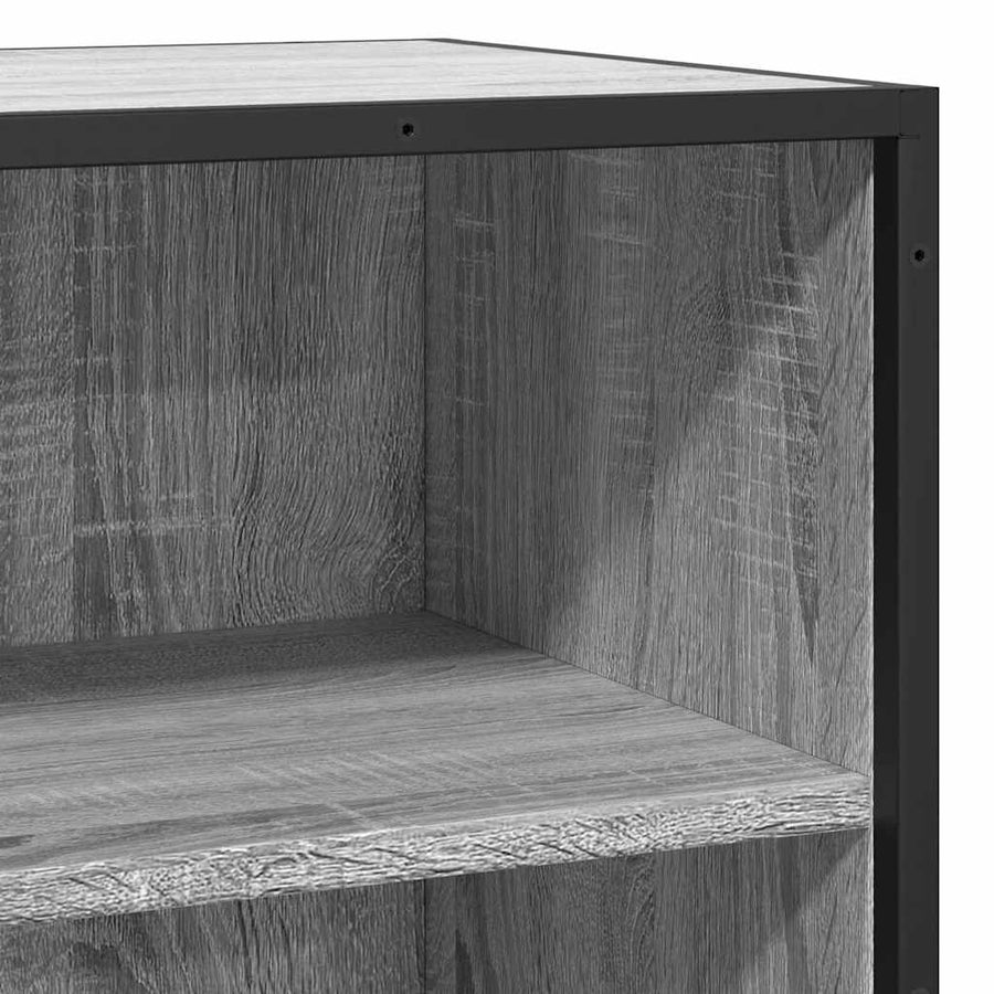 Dressoir 68x35x76 cm bewerkt hout en metaal grijs sonoma