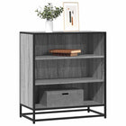 Sideboard 68x35x76 cm engineered wood and metal grey sonoma