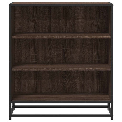 Dressoir 68x35x76 cm bewerkt hout en metaal bruin eikenkleur