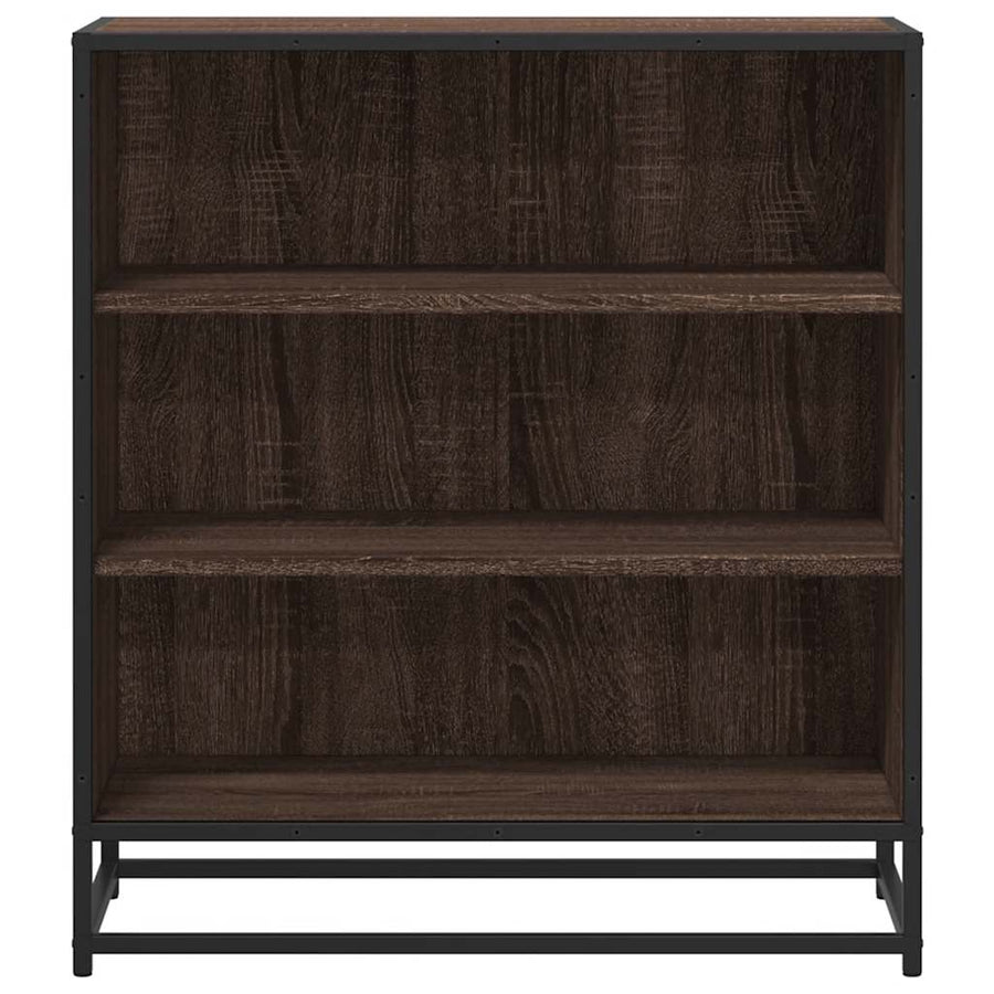 Dressoir 68x35x76 cm bewerkt hout en metaal bruin eikenkleur