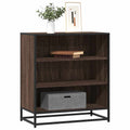 Dressoir 68x35x76 cm bewerkt hout en metaal bruin eikenkleur