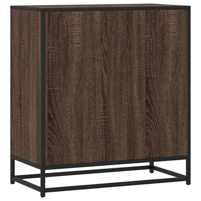 Dressoir 68x35x76 cm bewerkt hout en metaal bruin eikenkleur