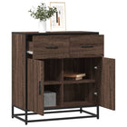 Dressoir 68x35x76 cm bewerkt hout metaal bruin