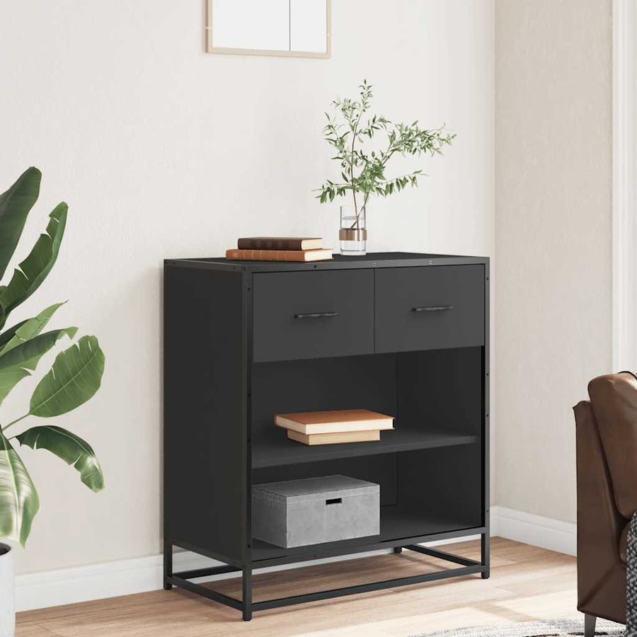 Dressoir 68x35x76 cm bewerkt hout zwart