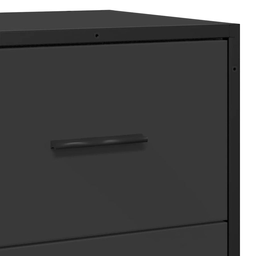 Dressoir 68x35x76 cm bewerkt hout zwart