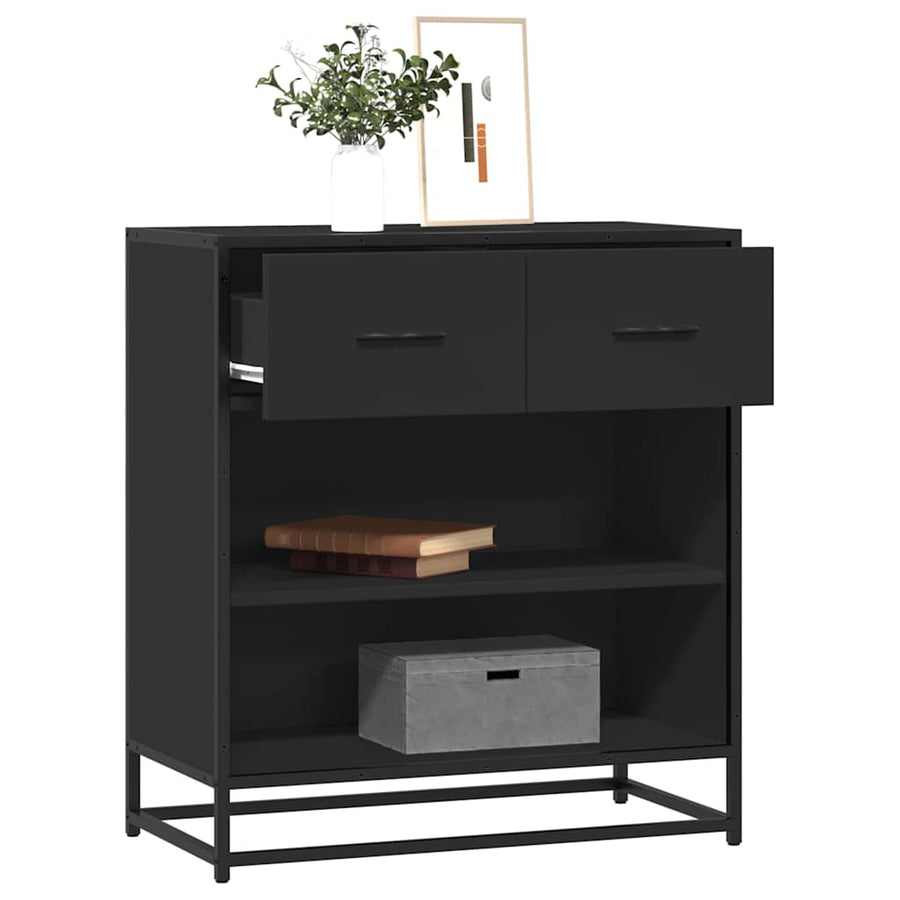 Dressoir 68x35x76 cm bewerkt hout zwart