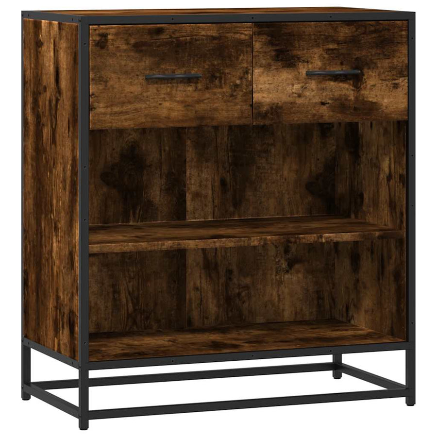 Dressoir 68x35x76 cm bewerkt hout gerookt eikenkleurig