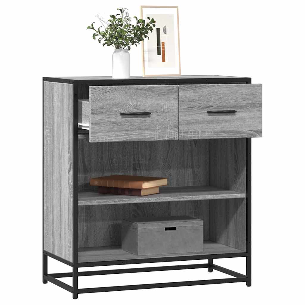Dressoir 68x35x76 cm bewerkt hout grijs sonoma eikenkleurig