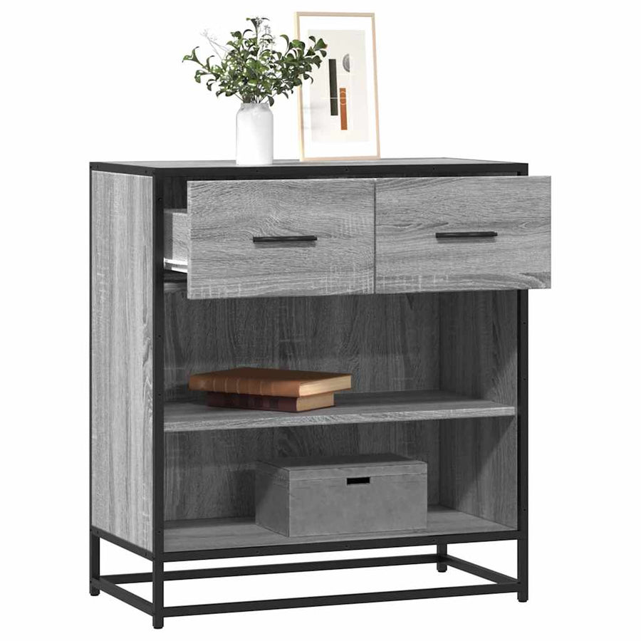 Dressoir 68x35x76 cm bewerkt hout grijs sonoma eikenkleurig
