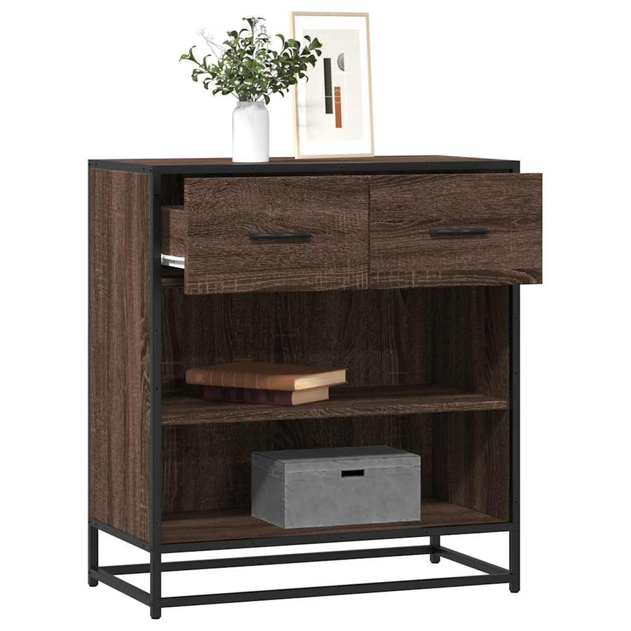 Dressoir 68x35x76 cm bewerkt hout bruin eikenkleur
