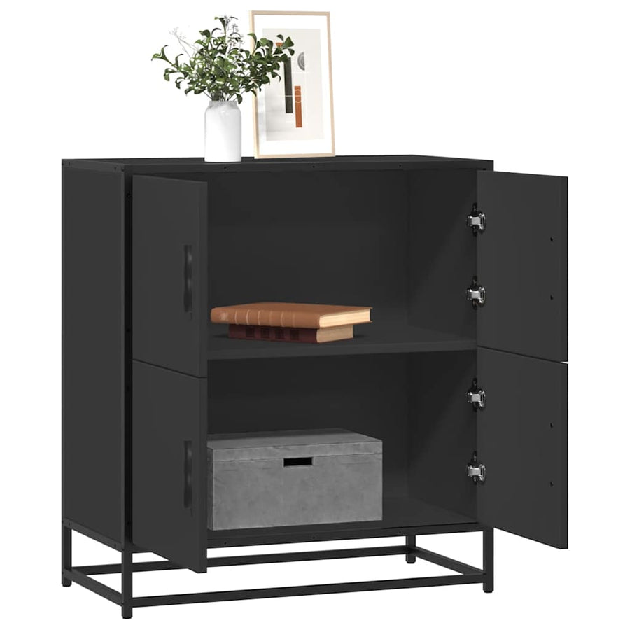 Dressoir 68x35x76 cm bewerkt hout zwart