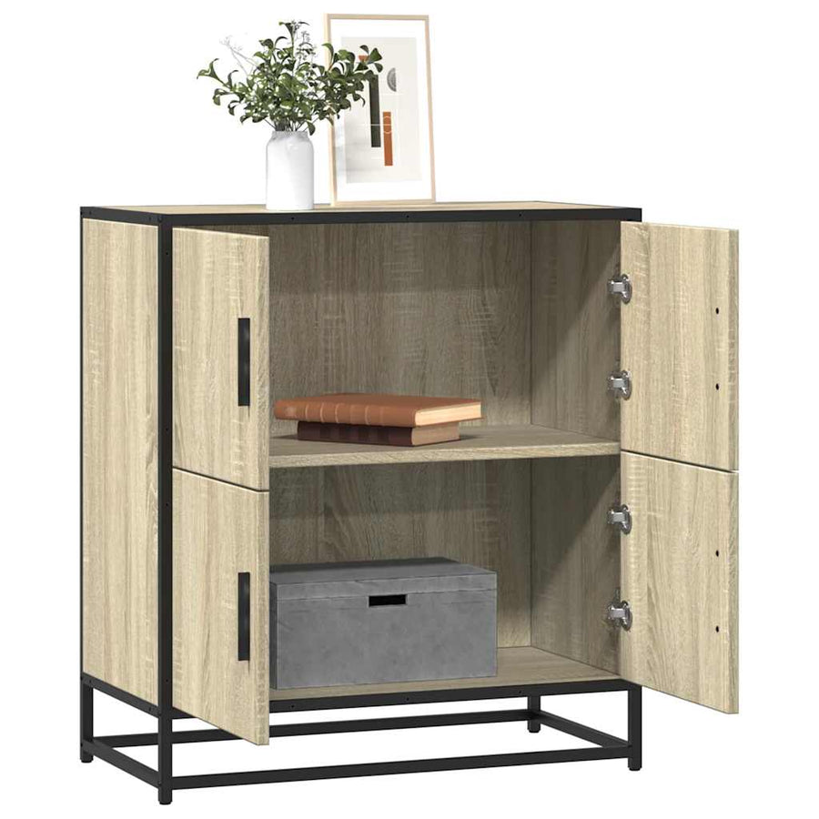 Dressoir 68x35x76 cm bewerkt hout sonoma eikenkleurig