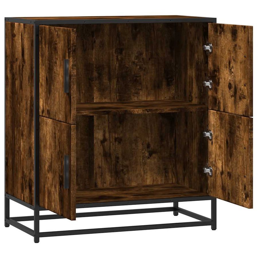 Dressoir 68x35x76 cm bewerkt hout gerookt eikenkleurig