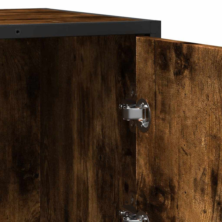 Dressoir 68x35x76 cm bewerkt hout gerookt eikenkleurig