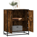 Sideboard 68x35x76 cm carved wood smoked oak look
