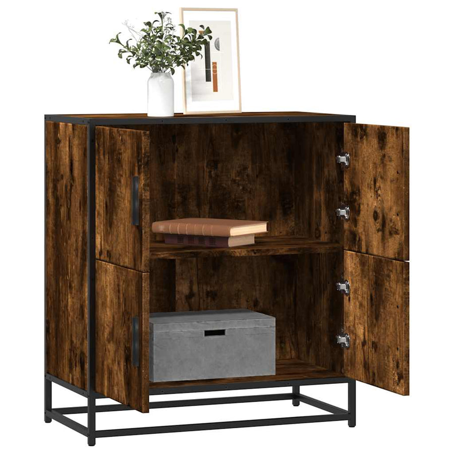 Dressoir 68x35x76 cm bewerkt hout gerookt eikenkleurig